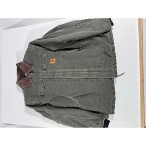 Carhartt Mens Work Jacket w/ Corduroy Collar Size L Made USA